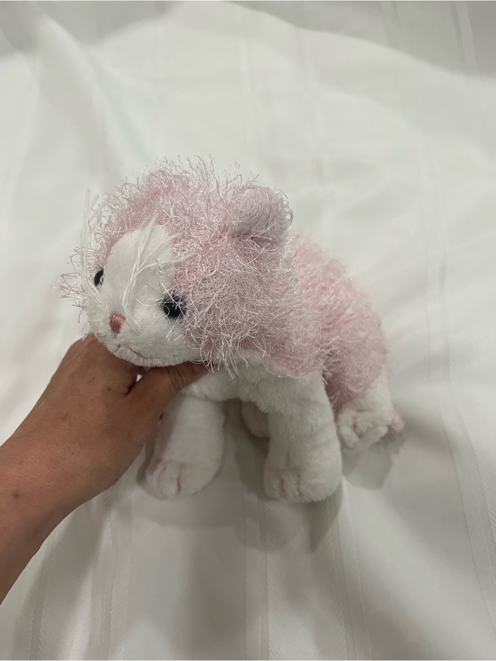 Ganz Webkinz Pink & White Cat Plush Stuffed Animal No Code Retired Soft Toy